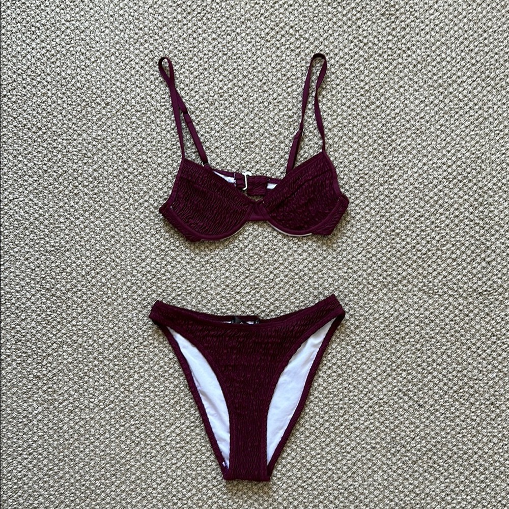 Missguided Burgundy Bikini Set